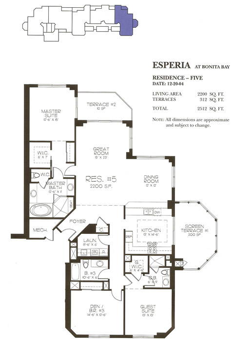 Esperia South original Residence Five floor plan