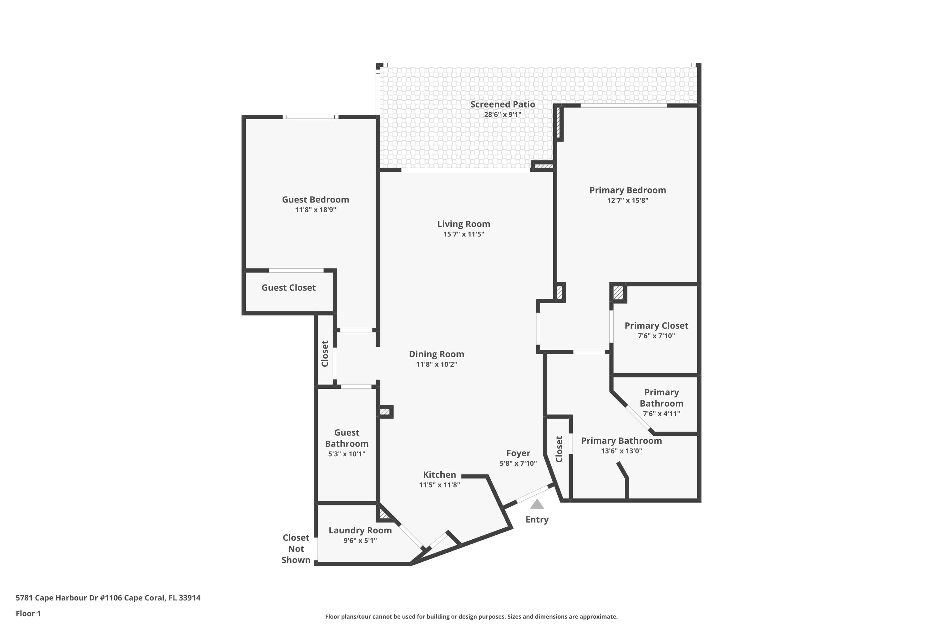 Original measured plan for 5781 Cape Harbour Drive unit 1106